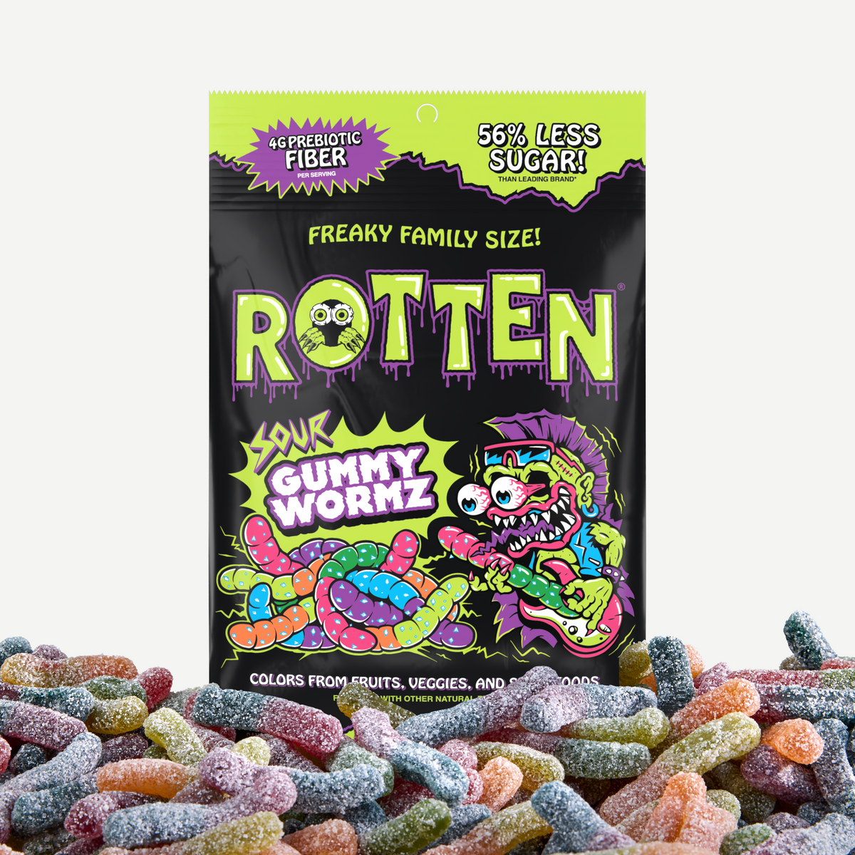 Rotten | Candy - Gummy Worms / Sour / Single bag