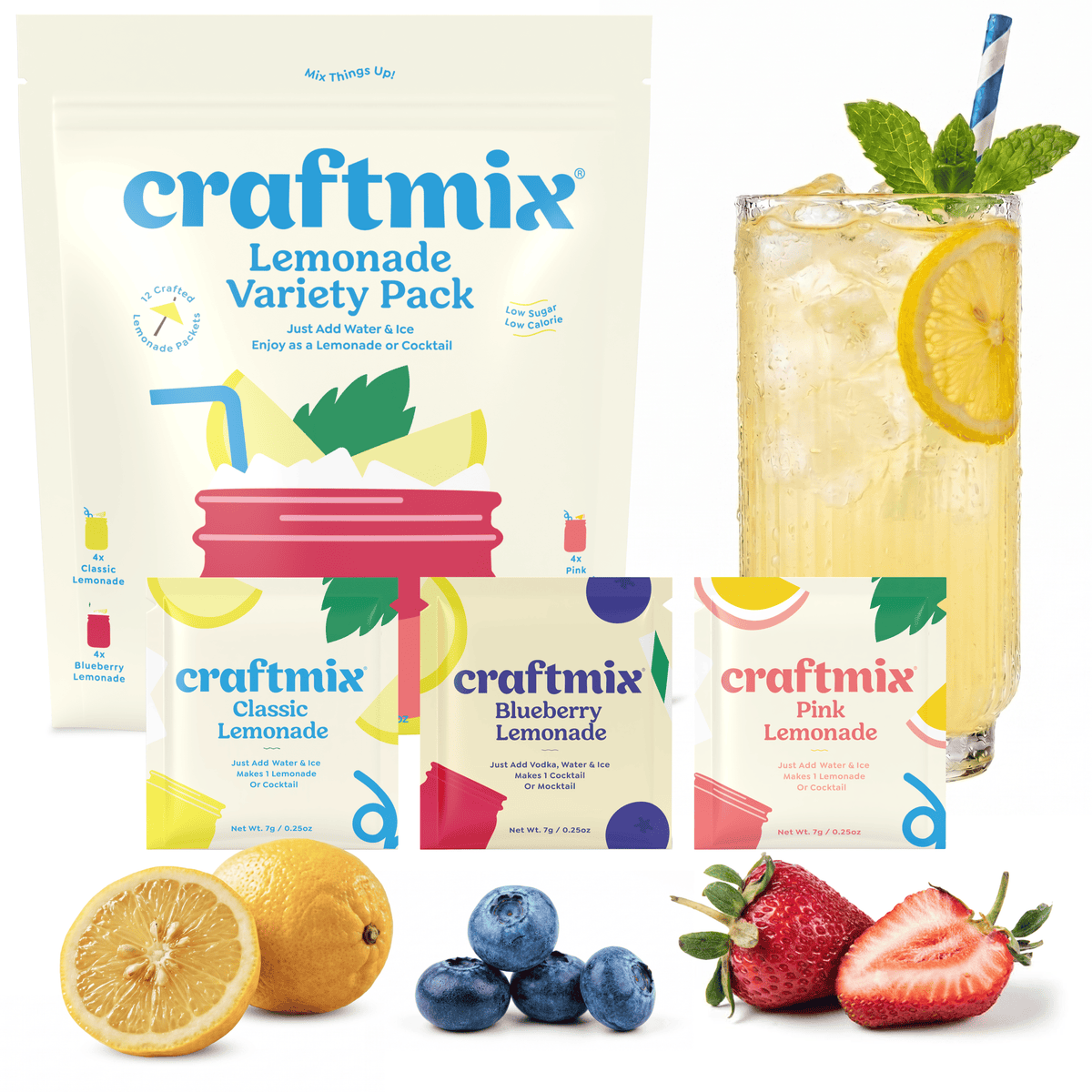 Craftmix | Lemonade Variety Pack Cocktail Mixers -12 Serving Multipack