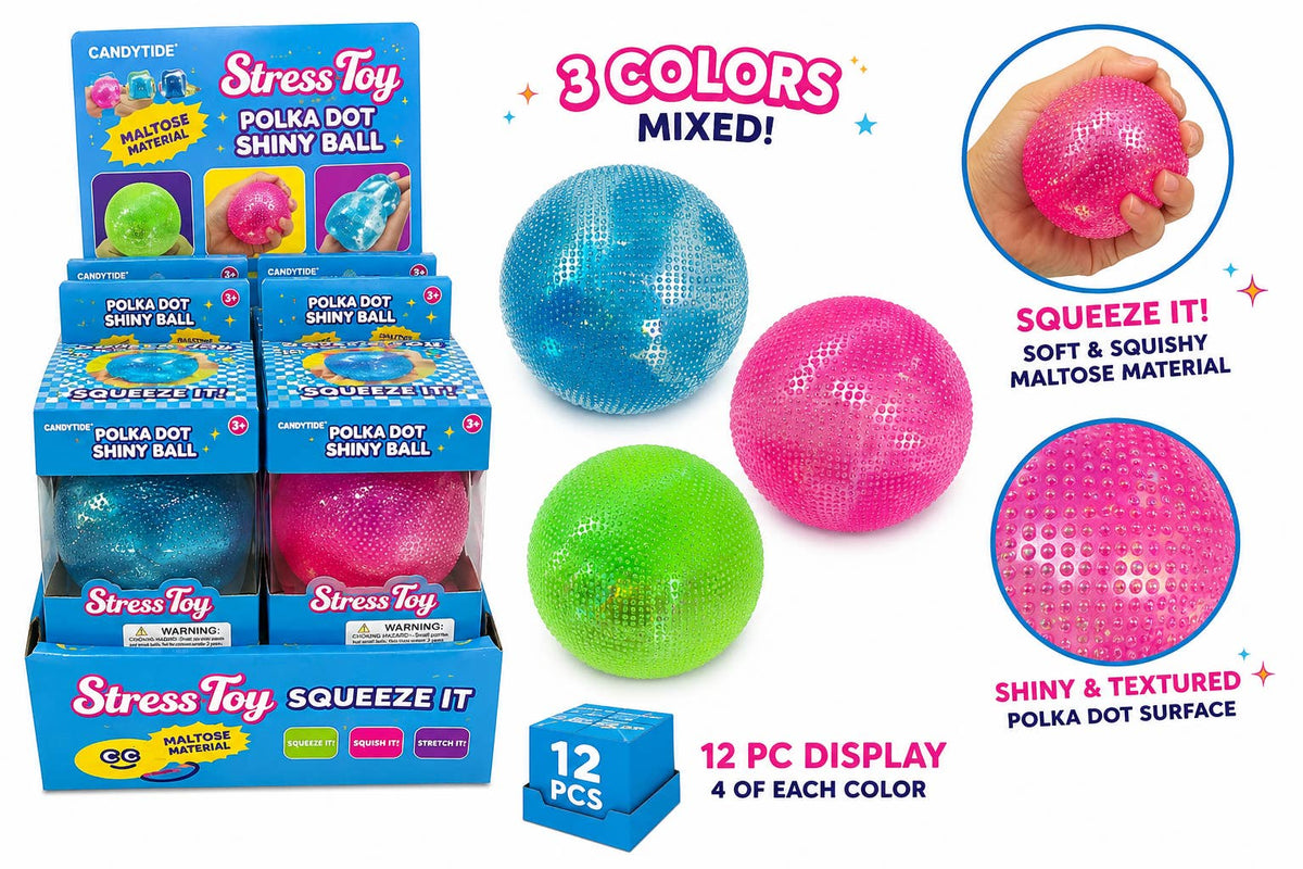 Polka Dot Shiny Ball Stress Ball