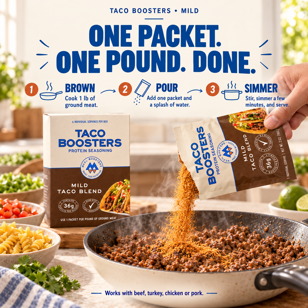 Meal Boosters | Taco Boosters - Mild, 6 Packets
