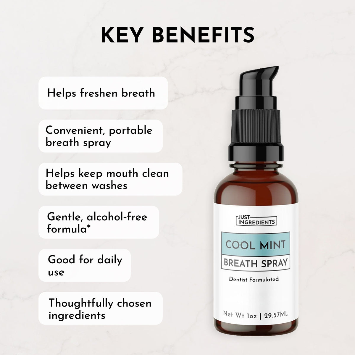 Just Ingredients Freshening Breath Spray - Cool Mint