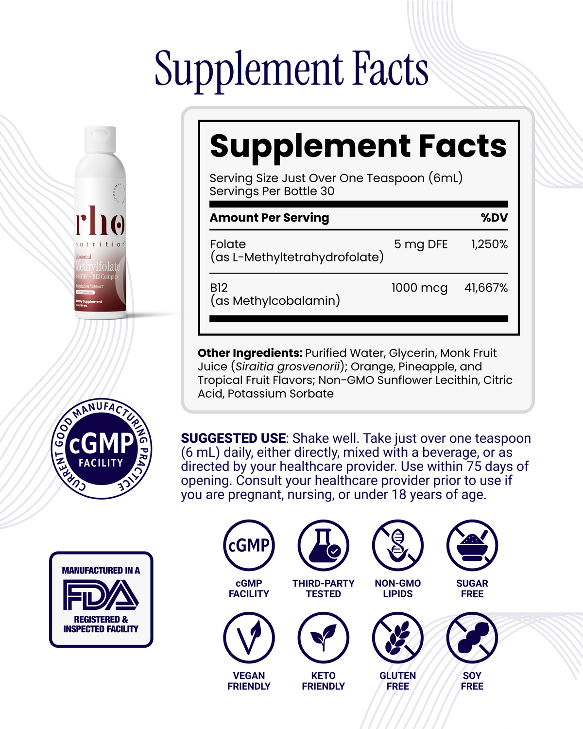 RHO Methylfolate 5-MTHF + B12