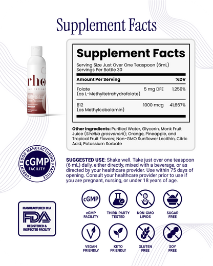 RHO Methylfolate 5-MTHF + B12