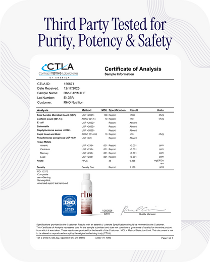 RHO Methylfolate 5-MTHF + B12