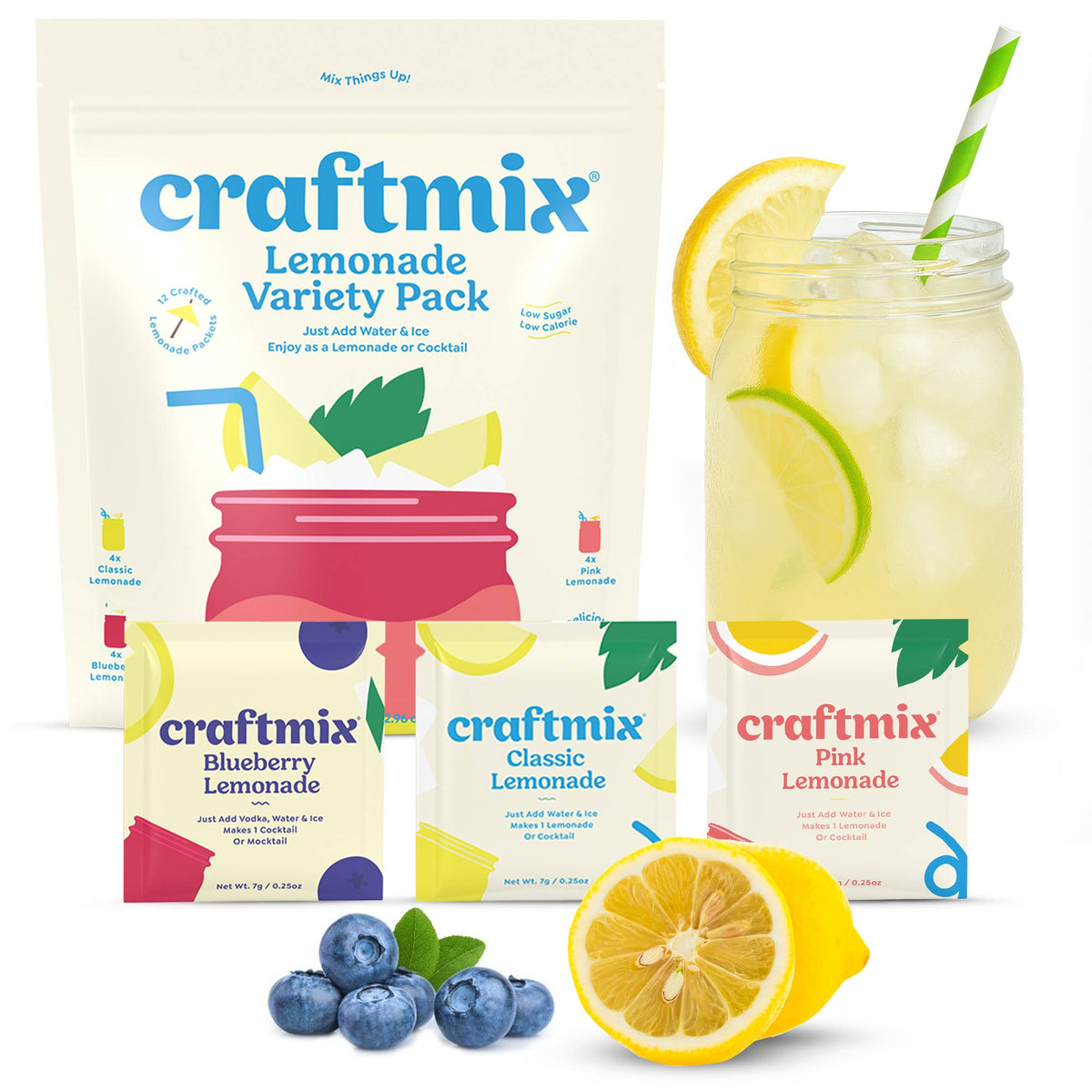 Craftmix | Lemonade Variety Pack Cocktail Mixers -12 Serving Multipack