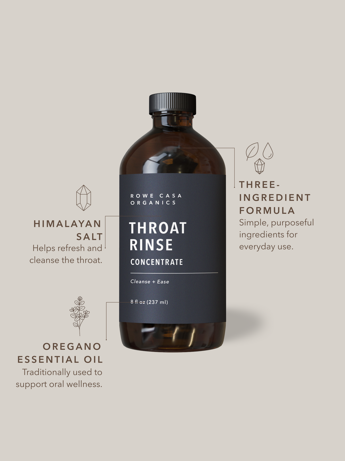 Rowe Casa | Throat Rinse Concentrate, 8 oz