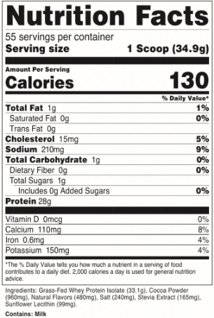 TL - 100% Grass-Fed Whey Protein Isolate (4 LBS)
