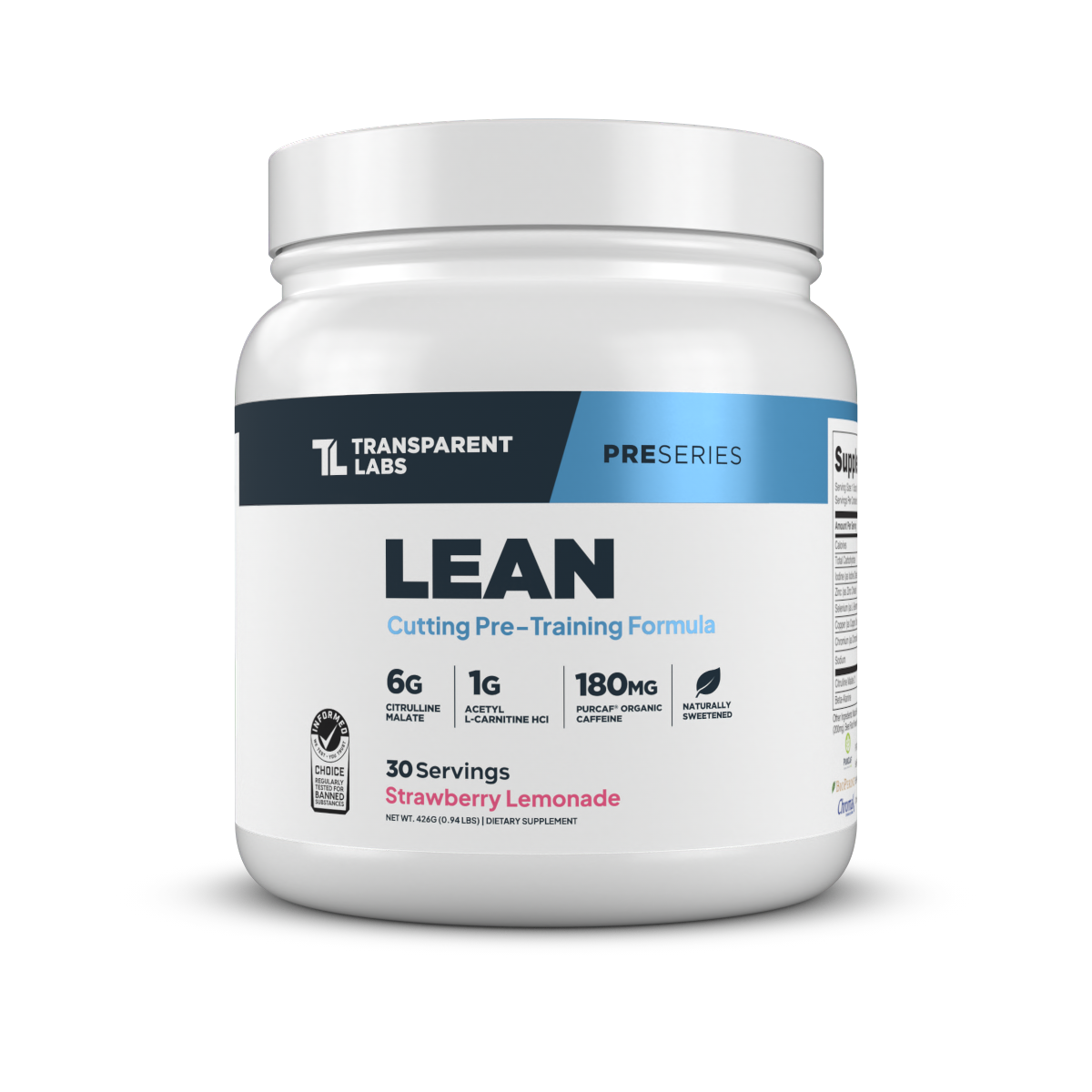 Transparent Labs | Lean Pre Workout - Strawberry Lemonade