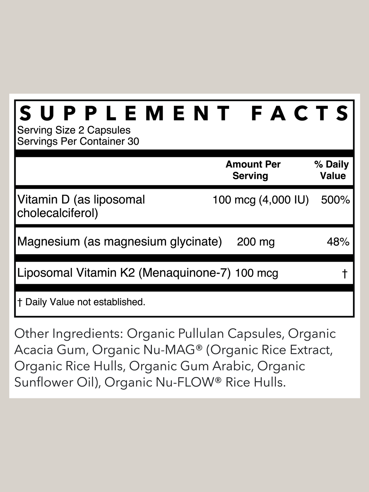 Rowe Casa | Vitamin D3 + K2, 60 servings
