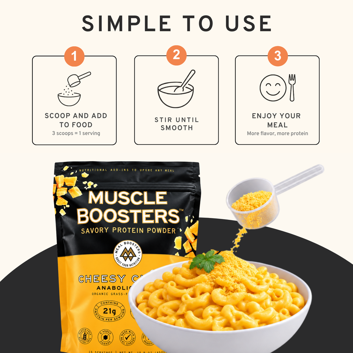 Meal Boosters | Muscle Boosters Anabolic Blend - Cheesy Cheese, 15 Servings