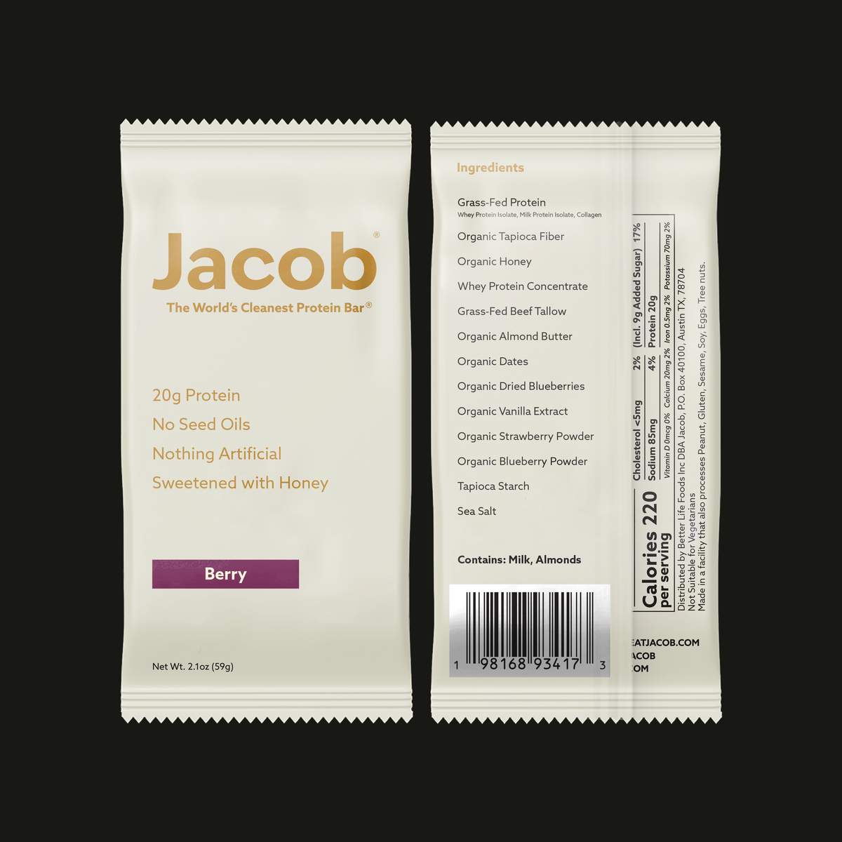 Jacob | Protein Bar - Grass-Fed Organic Snack Bar