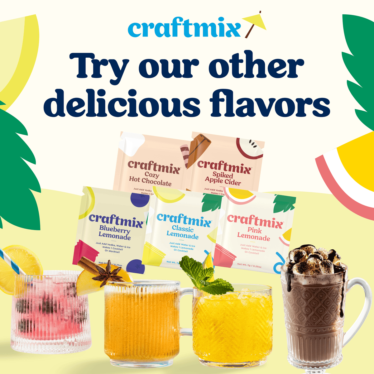 Craftmix | Lemonade Variety Pack Cocktail Mixers -12 Serving Multipack