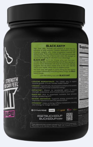 Bucked Up | Black Ant PreWorkout - Creatine, Pump & Strength Powder