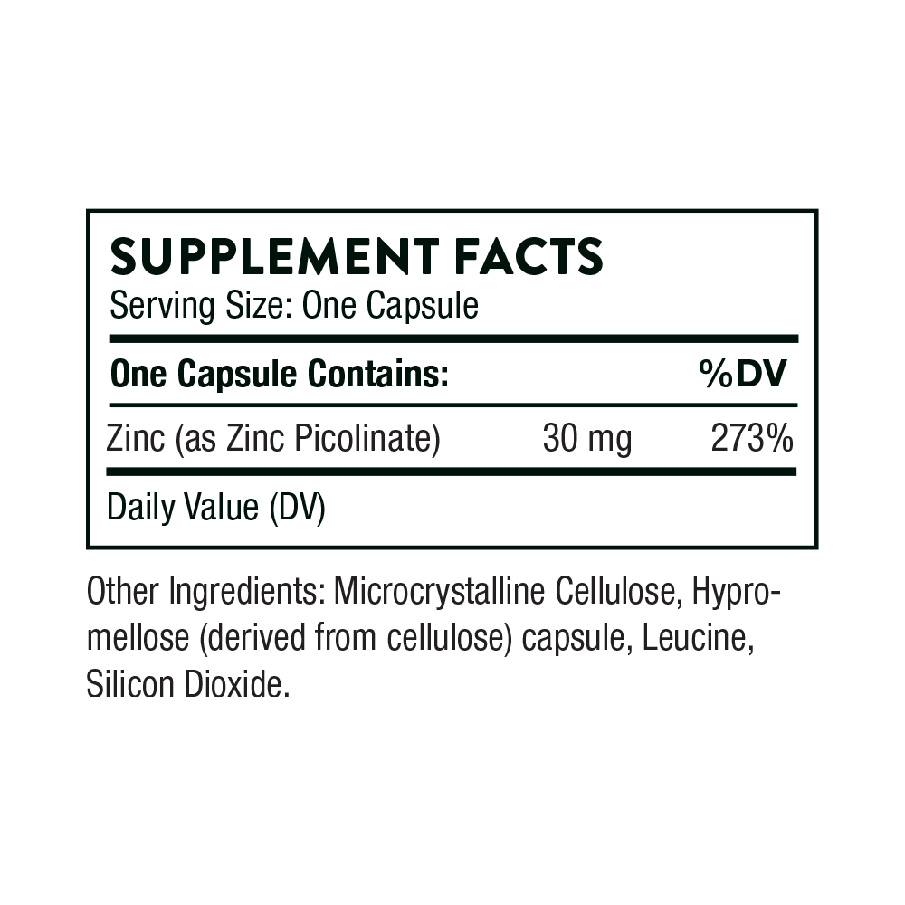 Thorne Zinc Picolinate 30mg, 60 servings
