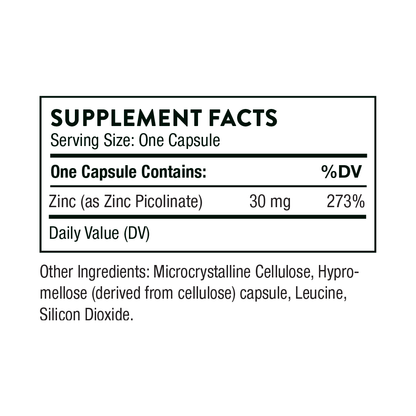 Thorne Zinc Picolinate 30mg, 60 servings