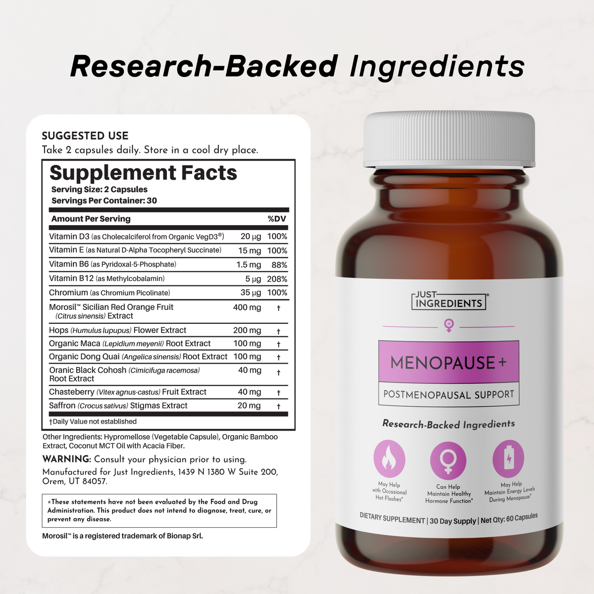Just Ingredients Menopause Support