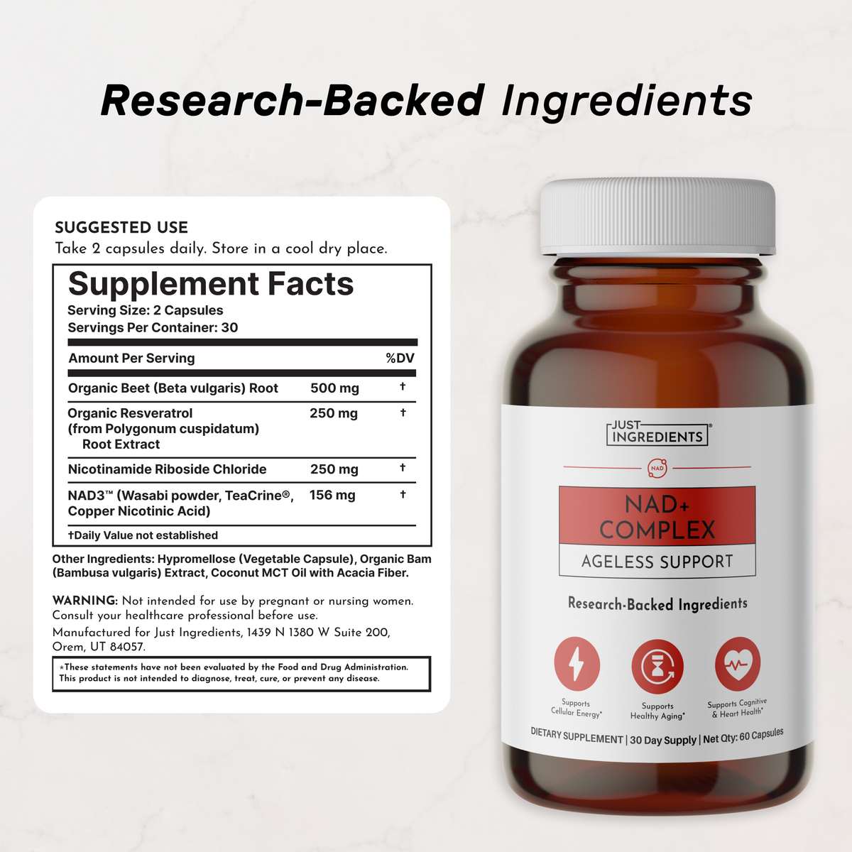 Just Ingredients NAD+ Complex