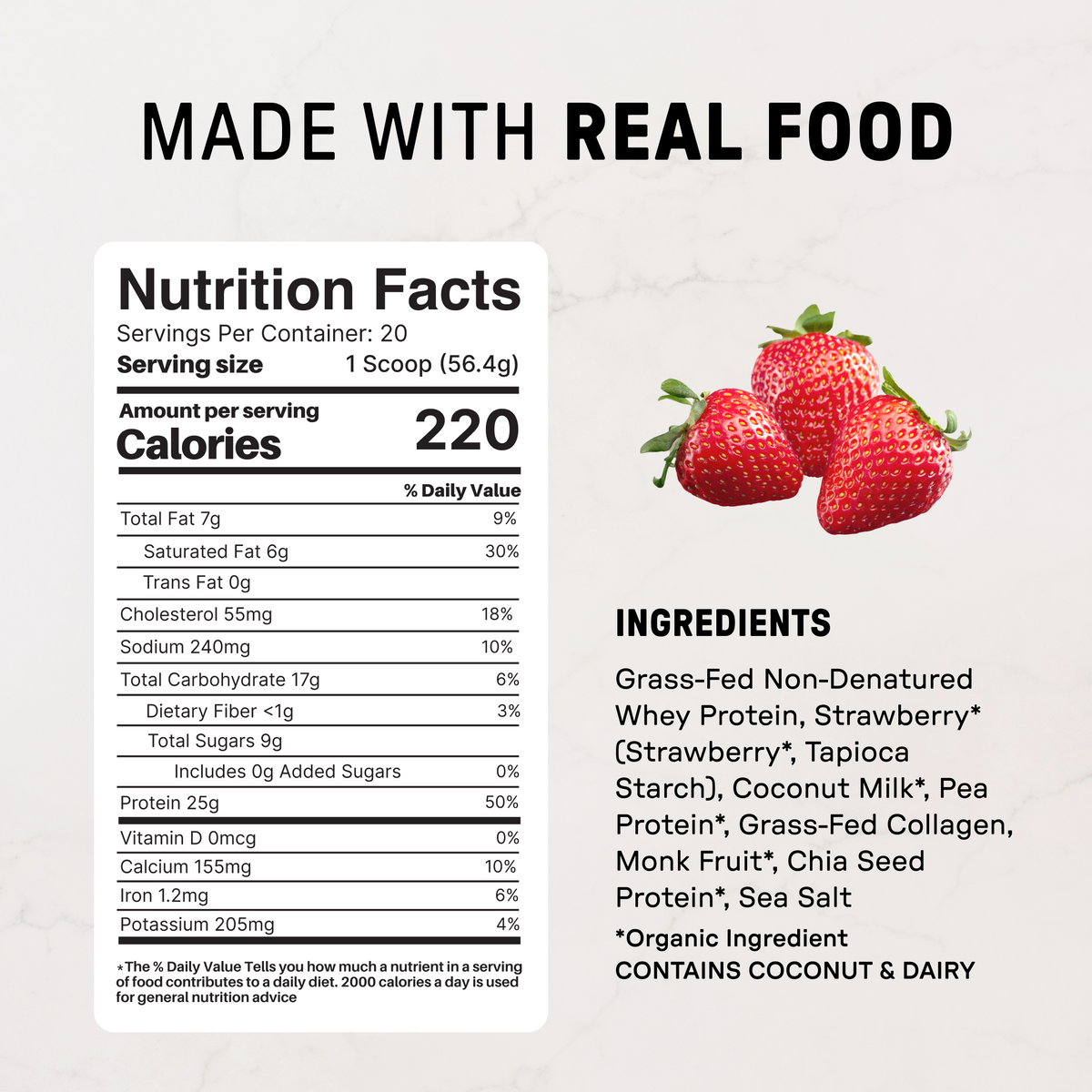 Protein NSF - Strawberries & Cream nutrition