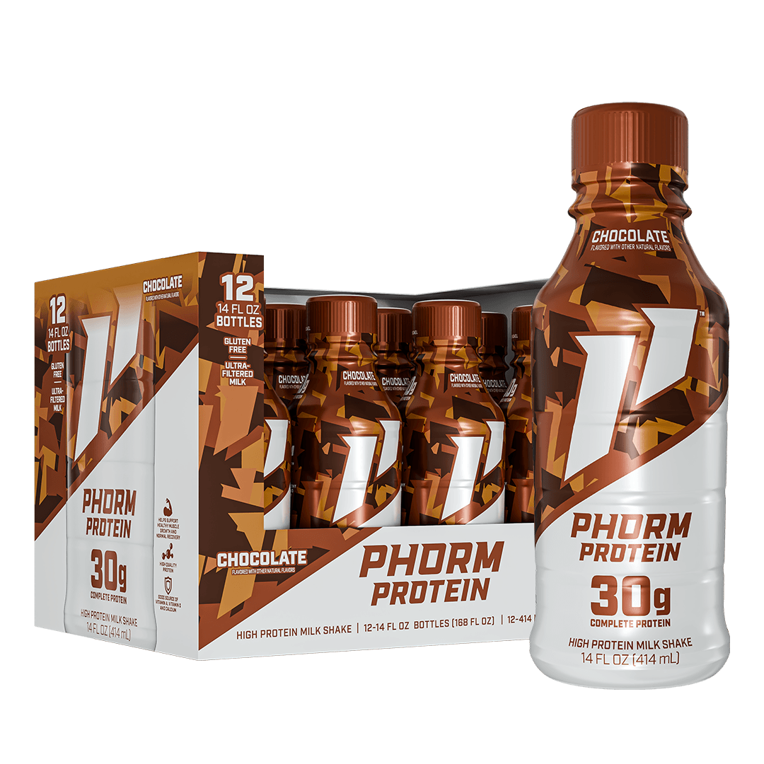 12-pack of Phorm Protein Chocolate ready-to-drink protein shakes, 14 fl oz bottles