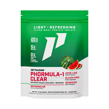 Bag of 1st Phorm Phormula-1 Clear, Watermelon, net weight 1.11 lb